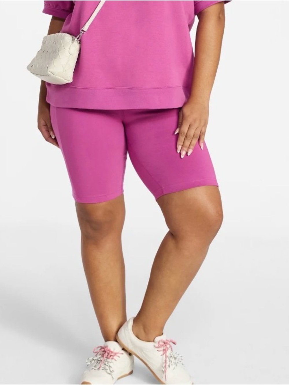 ☀️Terra & Sky Plus-Size Bike Shorts in Bright Fuchsia